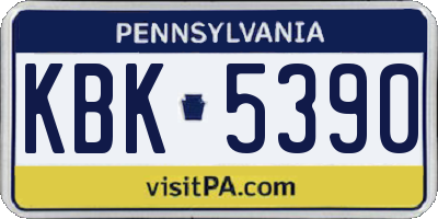 PA license plate KBK5390
