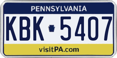 PA license plate KBK5407