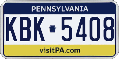 PA license plate KBK5408