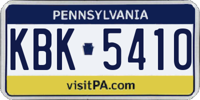 PA license plate KBK5410