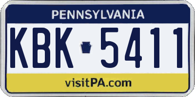 PA license plate KBK5411