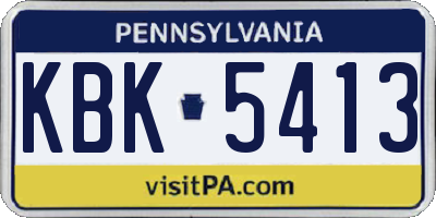 PA license plate KBK5413