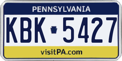 PA license plate KBK5427