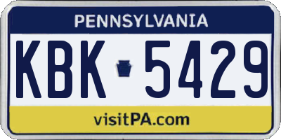 PA license plate KBK5429