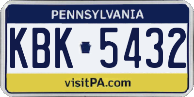 PA license plate KBK5432