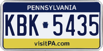 PA license plate KBK5435