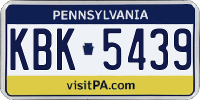 PA license plate KBK5439