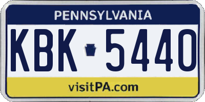 PA license plate KBK5440