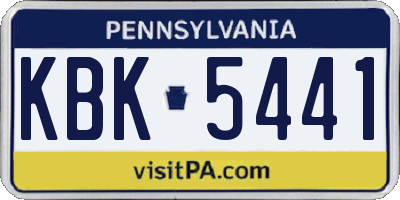 PA license plate KBK5441