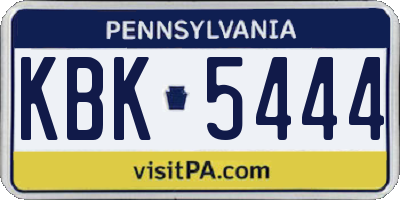 PA license plate KBK5444