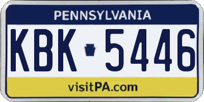 PA license plate KBK5446