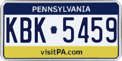 PA license plate KBK5459
