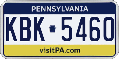 PA license plate KBK5460