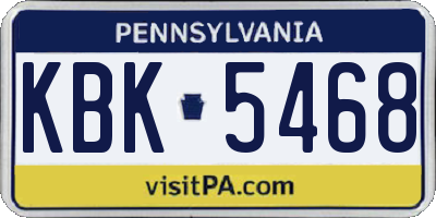 PA license plate KBK5468