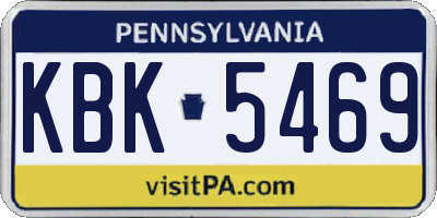 PA license plate KBK5469