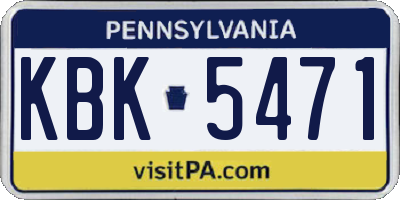 PA license plate KBK5471