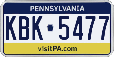 PA license plate KBK5477