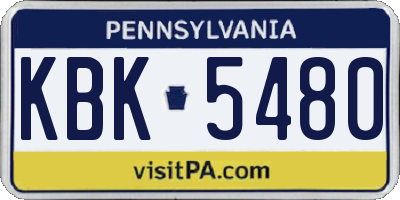 PA license plate KBK5480
