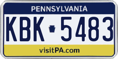 PA license plate KBK5483