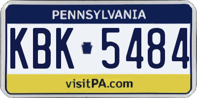PA license plate KBK5484