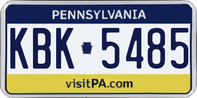 PA license plate KBK5485