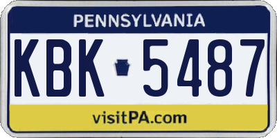 PA license plate KBK5487