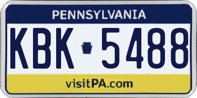 PA license plate KBK5488
