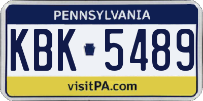 PA license plate KBK5489