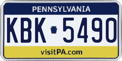PA license plate KBK5490