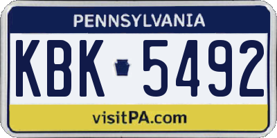 PA license plate KBK5492