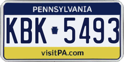 PA license plate KBK5493