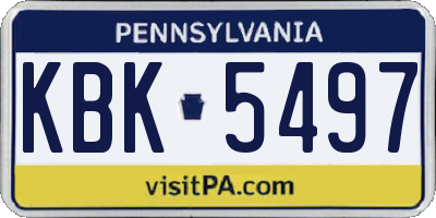 PA license plate KBK5497