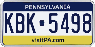 PA license plate KBK5498