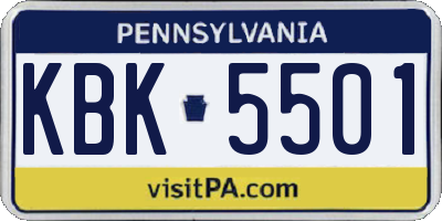 PA license plate KBK5501