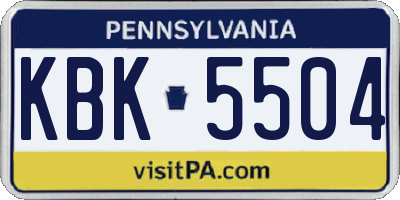 PA license plate KBK5504