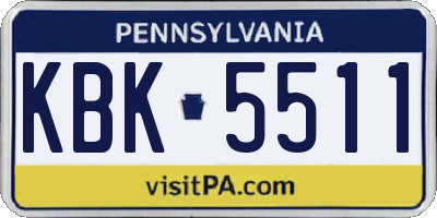 PA license plate KBK5511
