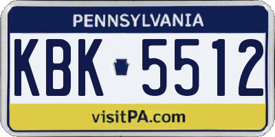 PA license plate KBK5512