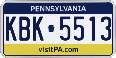 PA license plate KBK5513