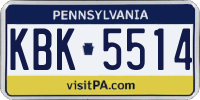 PA license plate KBK5514