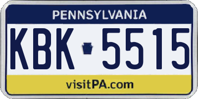 PA license plate KBK5515