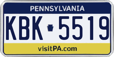 PA license plate KBK5519