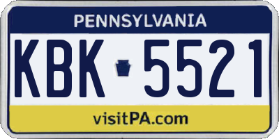 PA license plate KBK5521