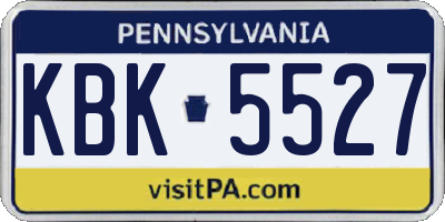 PA license plate KBK5527