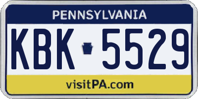 PA license plate KBK5529