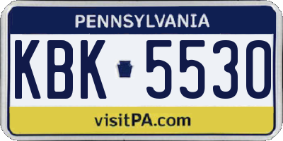 PA license plate KBK5530