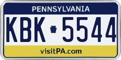 PA license plate KBK5544