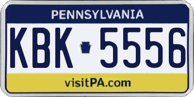 PA license plate KBK5556