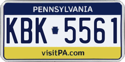 PA license plate KBK5561