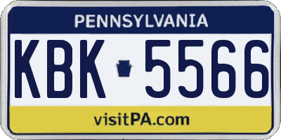 PA license plate KBK5566