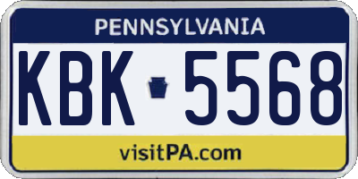 PA license plate KBK5568
